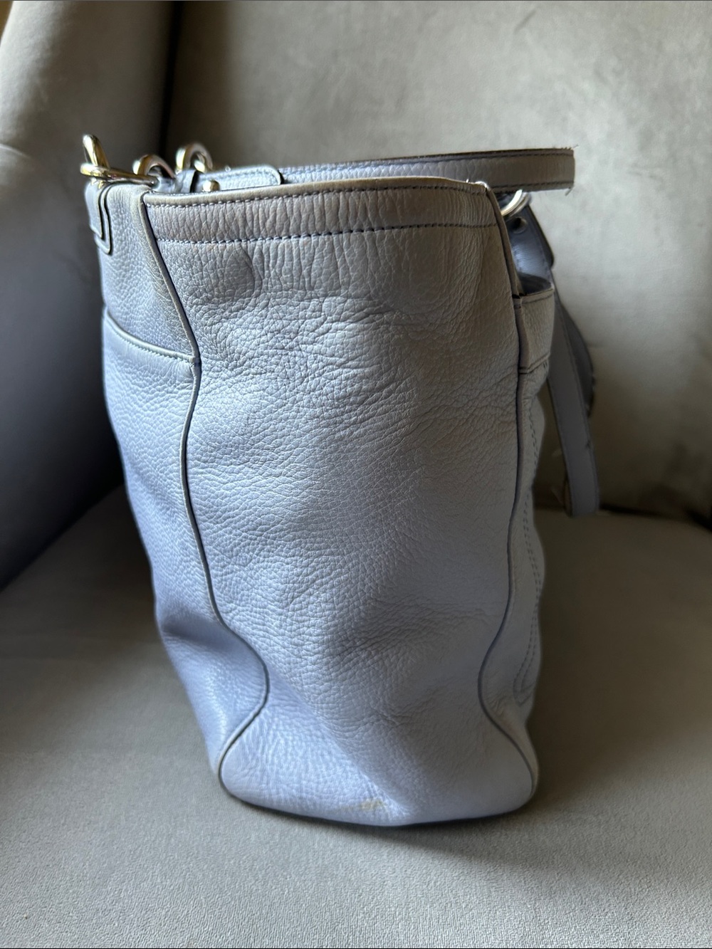 Coach Penelope Lilac Pebbled Leather Carryall Tote Bag F16530 - Picture 5 of 13